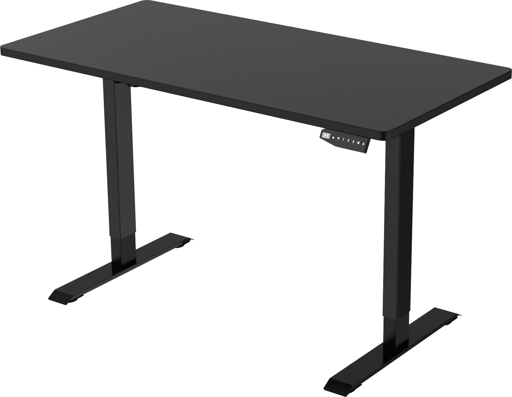 Element Stand Desk - Black Frame - Black Top - Front Right