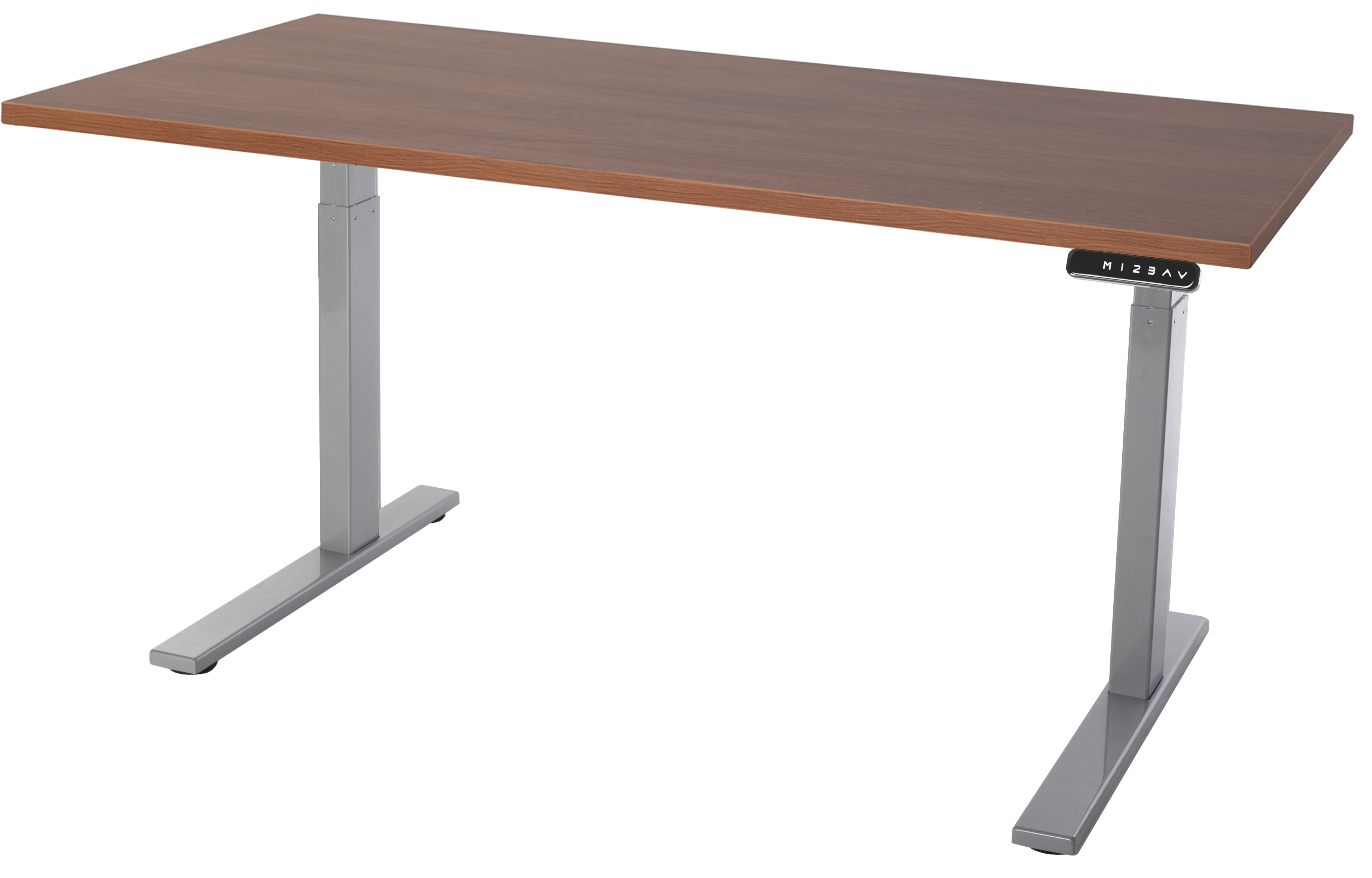 Empire C-Frame Grey with Walnut Desktop