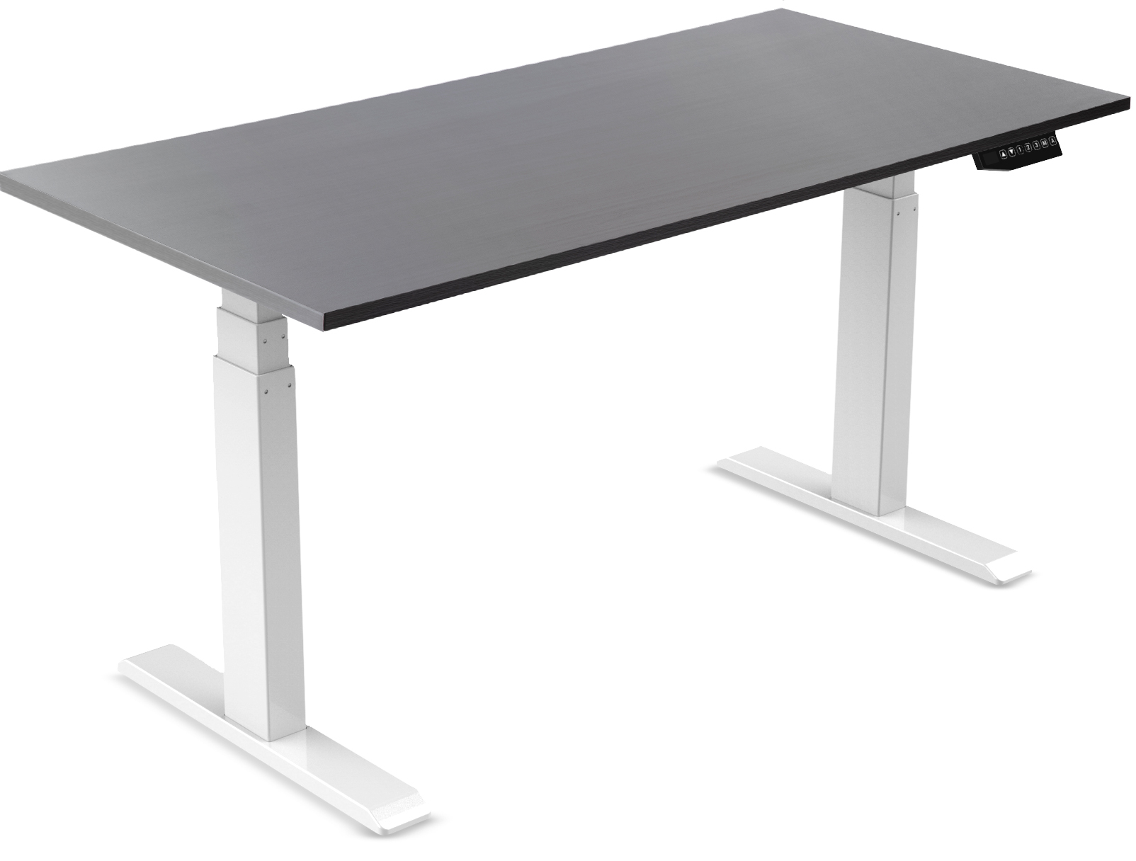 Vantage Standing Desk White with Grey Desktop